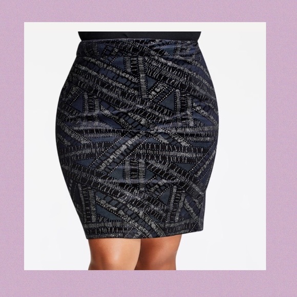 Ashley Stewart Dresses & Skirts - ❌SOLD❌ASHLEY STEWART VELVET GLITTER SKIRT